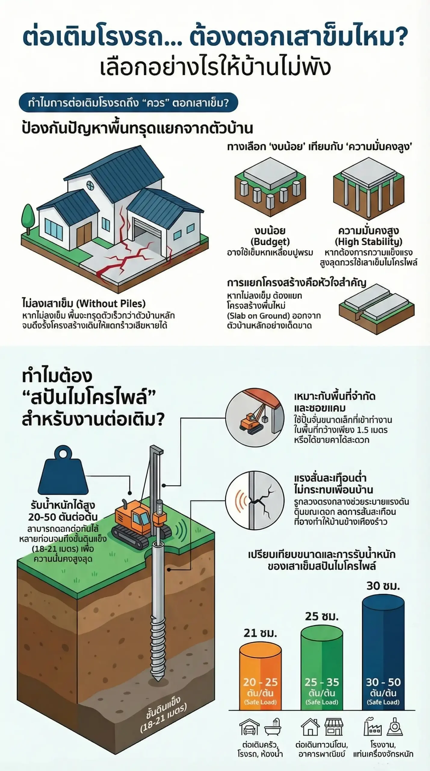 ต่อเติมโรงรถยังไงไม่ให้บ้านทรุด
