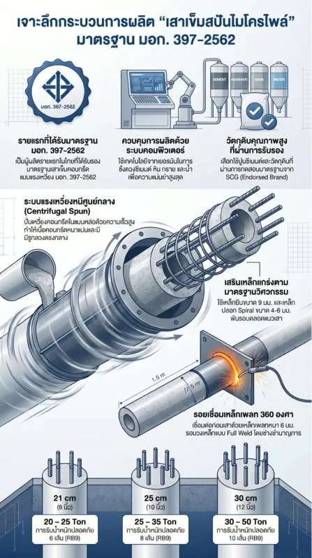 กระบวนการผลิต เสาเข็มสปันไมโครไพล์