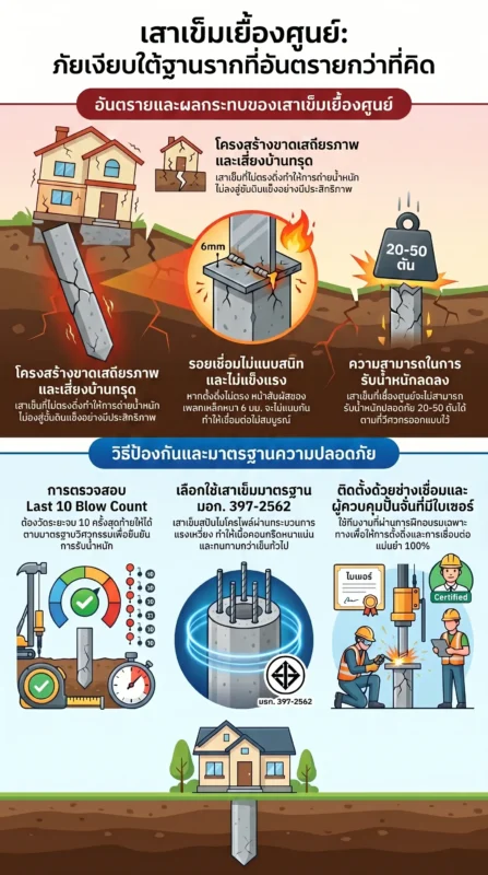 เสาเข็มเยื้องศูนย์ อันตรายแค่ไหน